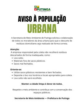Prefeitura reforça regras na área urbana: Lixo descartado de forma irregular não será recolhido!