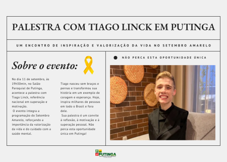 Palestra com Tiago Linck em Putinga: uma noite para transformar vidas