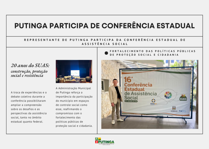Putinga é representada na 16ª Conferência Estadual de Assistência Social