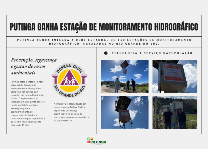 Estação de Monitoramento Hidrográfico é instalada em Putinga
